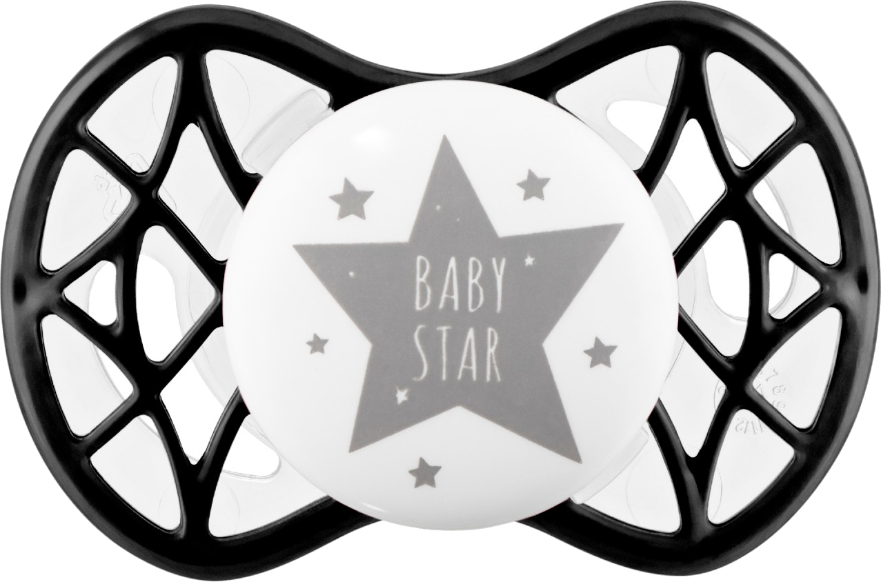 Симметричная пустышка Nuvita Air55 Cool 0m+ ''Baby Star'' Чорный (NV7065IB) - Фото 1