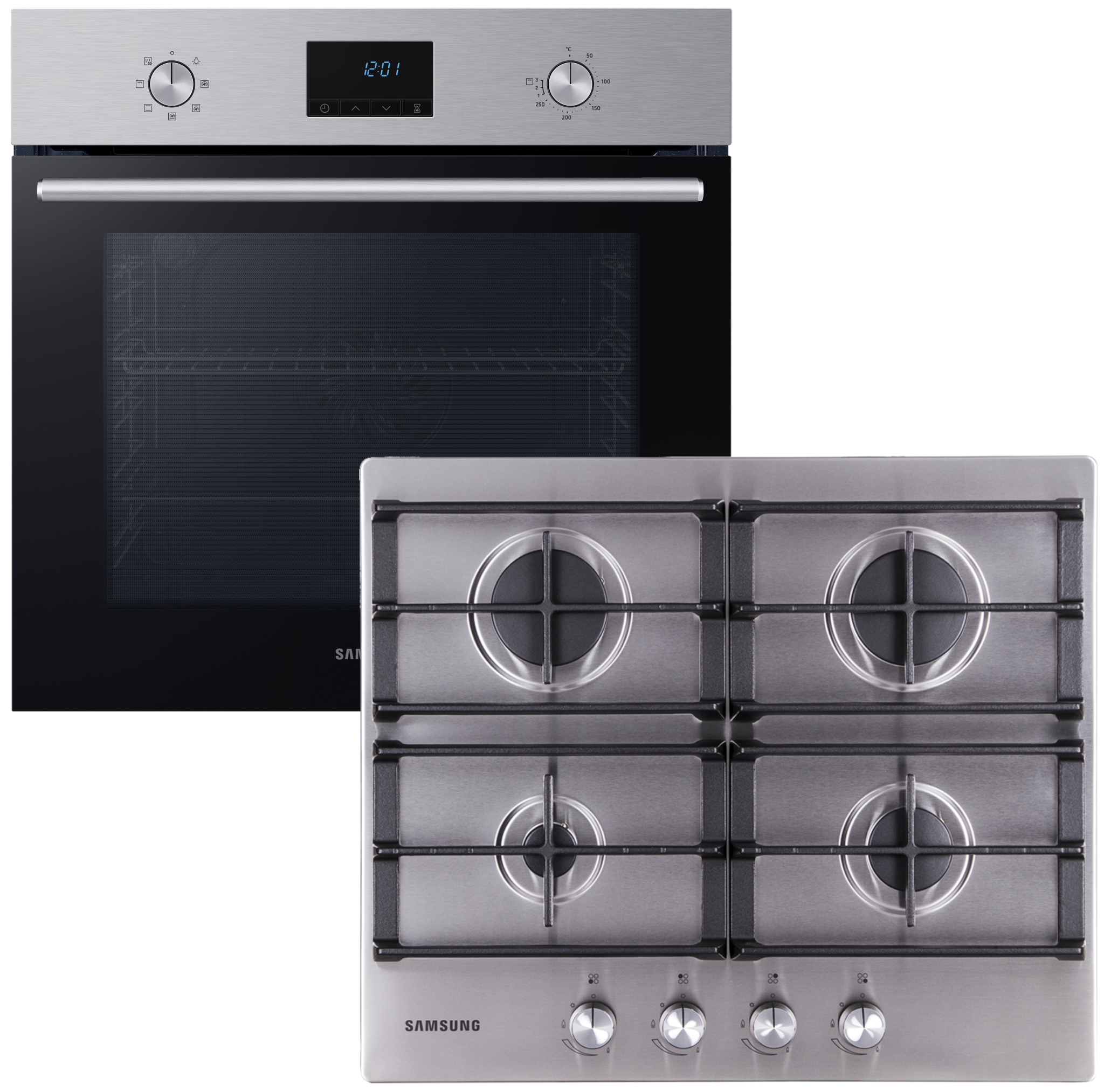 Духовой шкаф + варочная панель газовая Samsung NV68A1110BS/WT + NA64H3010AS/WT - Фото 1