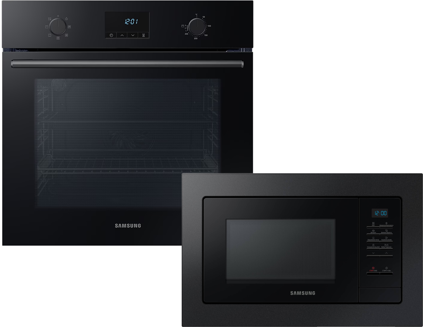 Комплект техники Samsung Духовой шкаф + Микроволновая печь встраиваемая Samsung NV68A1110RB/WT + MS20A7013AB/UA - Фото 1