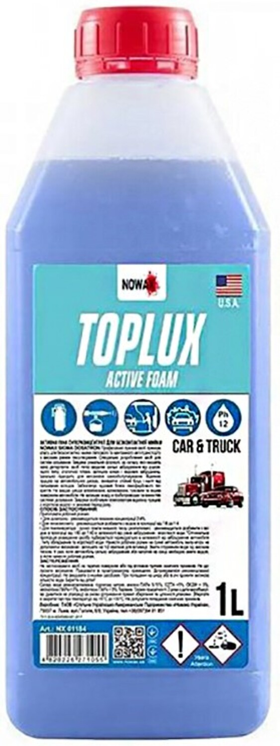Піна для мийки авто NOWAX TOPLUX NANO +  ACTIVE FOAM 1L 1:100 ;1:60 (NX01143) - Фото 1