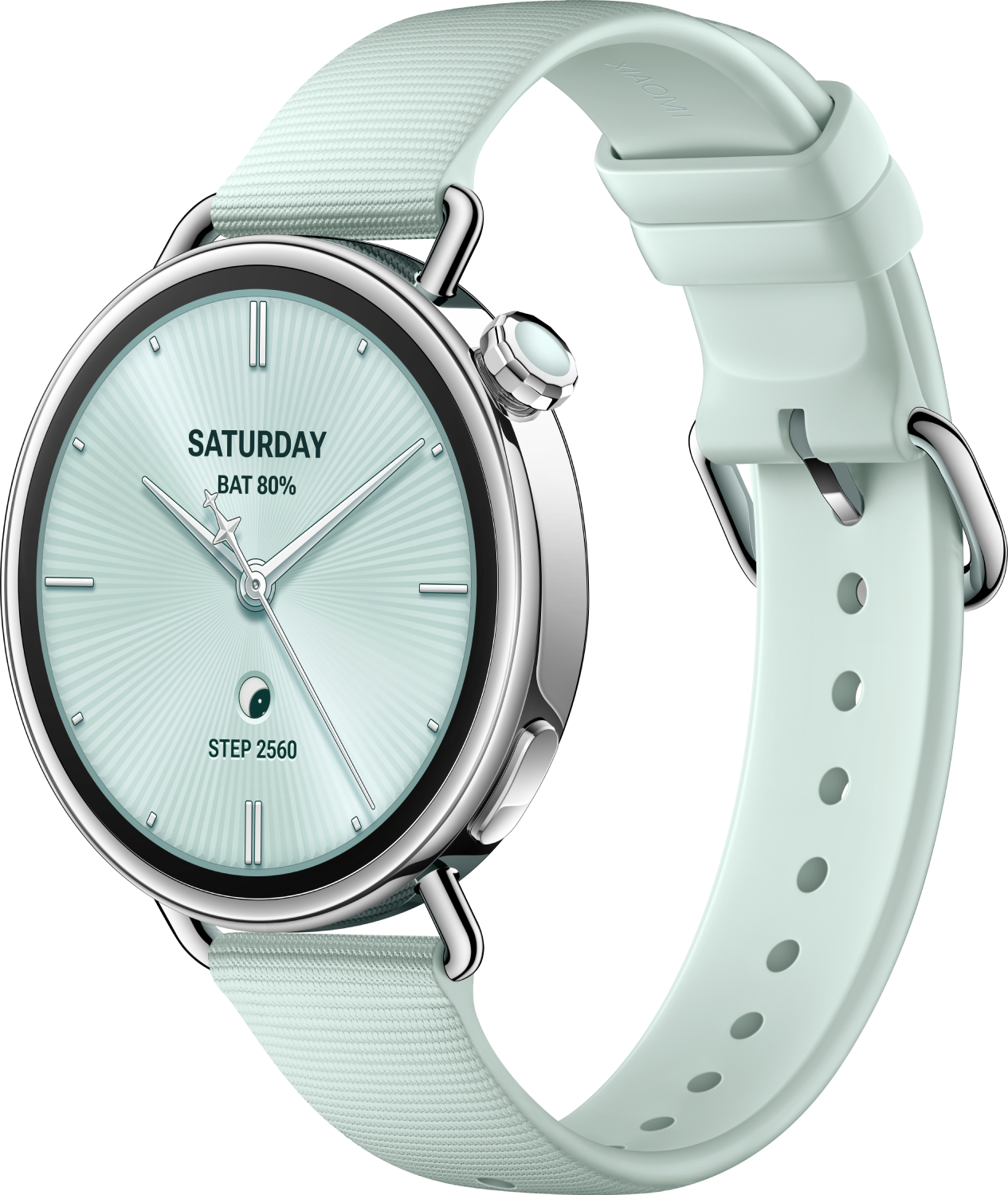Смарт-часы Xiaomi Watch S4 41mm Fluororubber Strap Mint Green - Фото 1