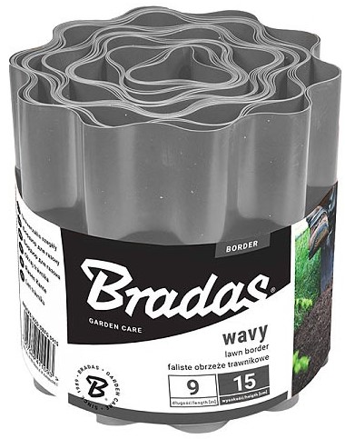 Лента газонная BRADAS 9 м 20 см Серый (OBFGY 0920) - Фото 1