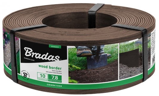 Купить Лента газонная BRADAS WOOD BORDER 78х2.8 мм 10 м Коричневый (OBWBR1008) - Фото 1 Лента газонная BRADAS WOOD BORDER 78х2.8 мм 10 м Коричневый (OBWBR1008) - Фото 1