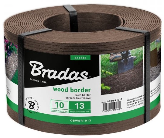 Купить Лента газонная BRADAS WOOD BORDER 130х2.8 мм 10 м Коричневый (OBWBR1013) - Фото 1 Лента газонная BRADAS WOOD BORDER 130х2.8 мм 10 м Коричневый (OBWBR1013) - Фото 1