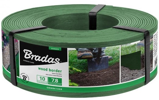 Купить Лента газонная BRADAS WOOD BORDER 78х2.8 мм 10 м Зеленый (OBWGR1008) - Фото 1 Лента газонная BRADAS WOOD BORDER 78х2.8 мм 10 м Зеленый (OBWGR1008) - Фото 1