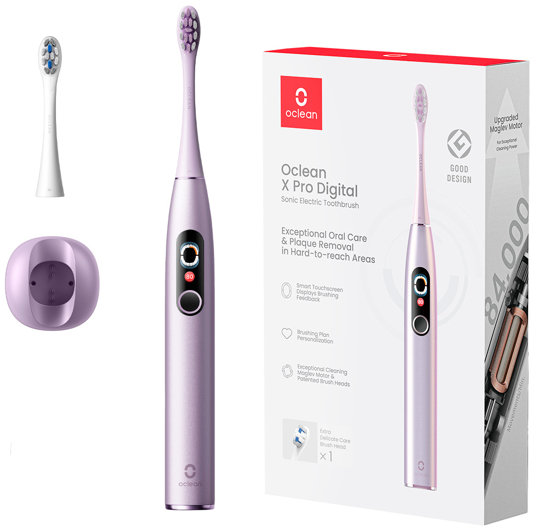Зубная щетка электрическая Oclean X Pro Digital Electric Toothbrush Purple (6970810553475) - Фото 1