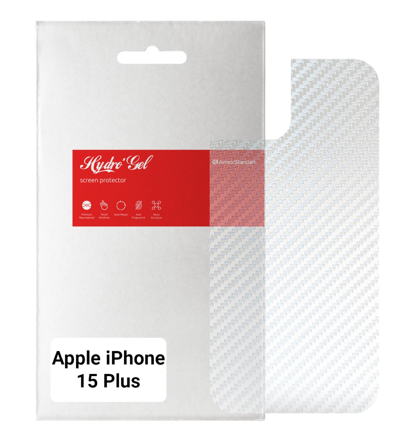 Защитная пленка для смартфона Armorstandart на заднюю панель for Apple iPhone 15 Plus Carbone Transparent (ARM71902) - Фото 1