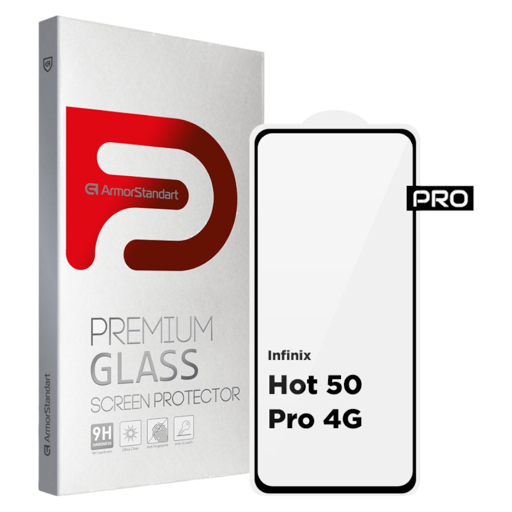 Захисне скло для смартфону Armorstandart Pro for Infinix Hot 50 Pro 4G Black (ARM80935) - Фото 1
