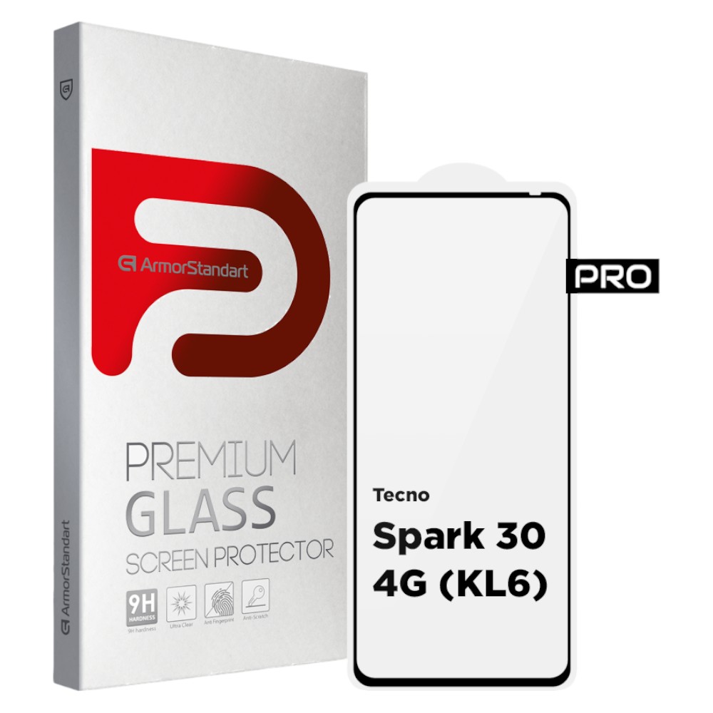 Захисне скло для смартфону Armorstandart Pro for Tecno Spark 30 4G (KL6) Black (ARM81384) - Фото 1