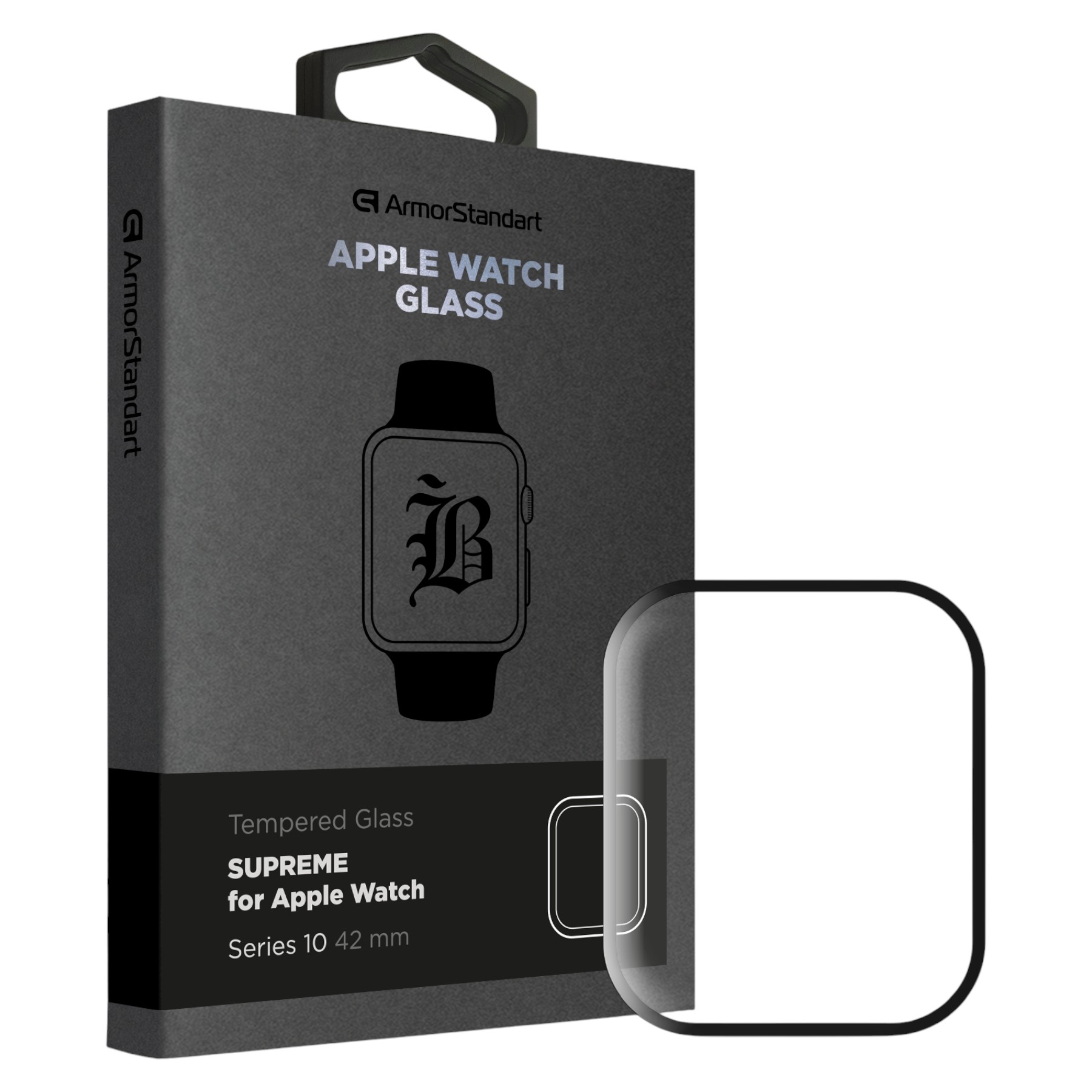 Защитное стекло для смарт-часов Armorstandart Supreme Black Icon for Apple Watch Series 10 42 mm (ARM81456) - Фото 1