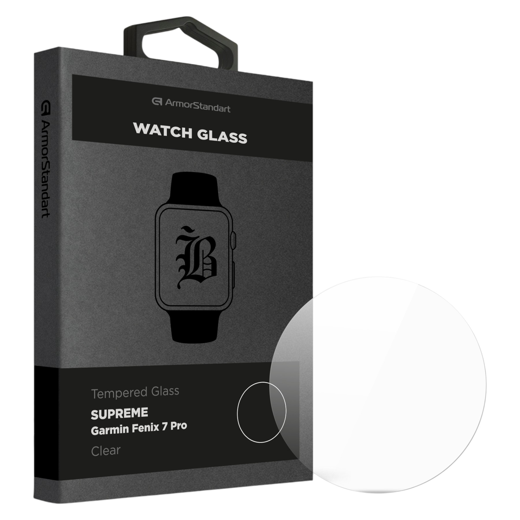 Защитное стекло для смарт-часов Armorstandart Supreme Black Icon for Garmin Fenix 7 Pro Clear (ARM84718) - Фото 1