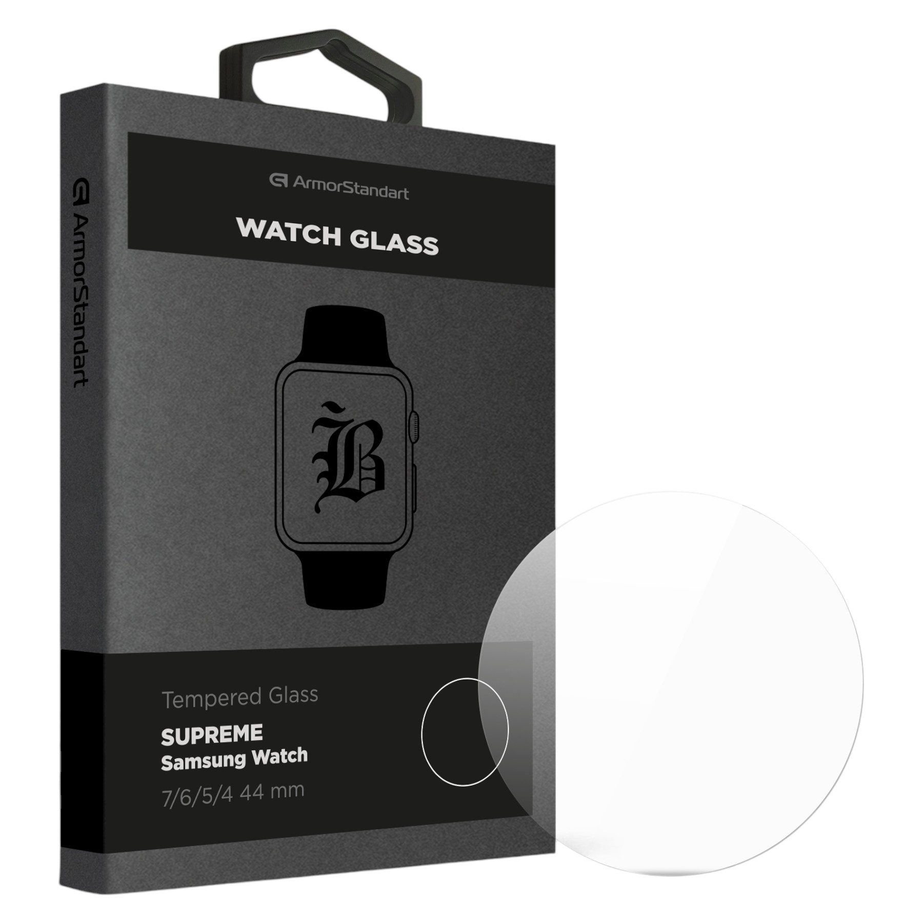Защитное стекло для смарт-часов Armorstandart Supreme Black Icon for Samsung Watch 7/6/5/4 44 mm (ARM84738) - Фото 1