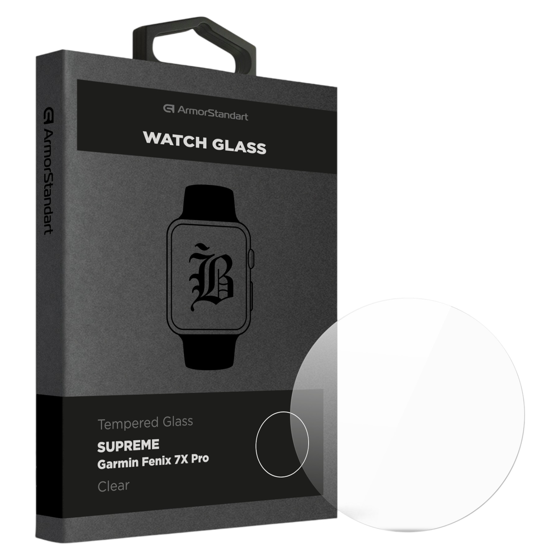 Защитное стекло для смарт-часов Armorstandart Supreme Black Icon for Garmin Fenix 7X Pro Clear (ARM84745) - Фото 1