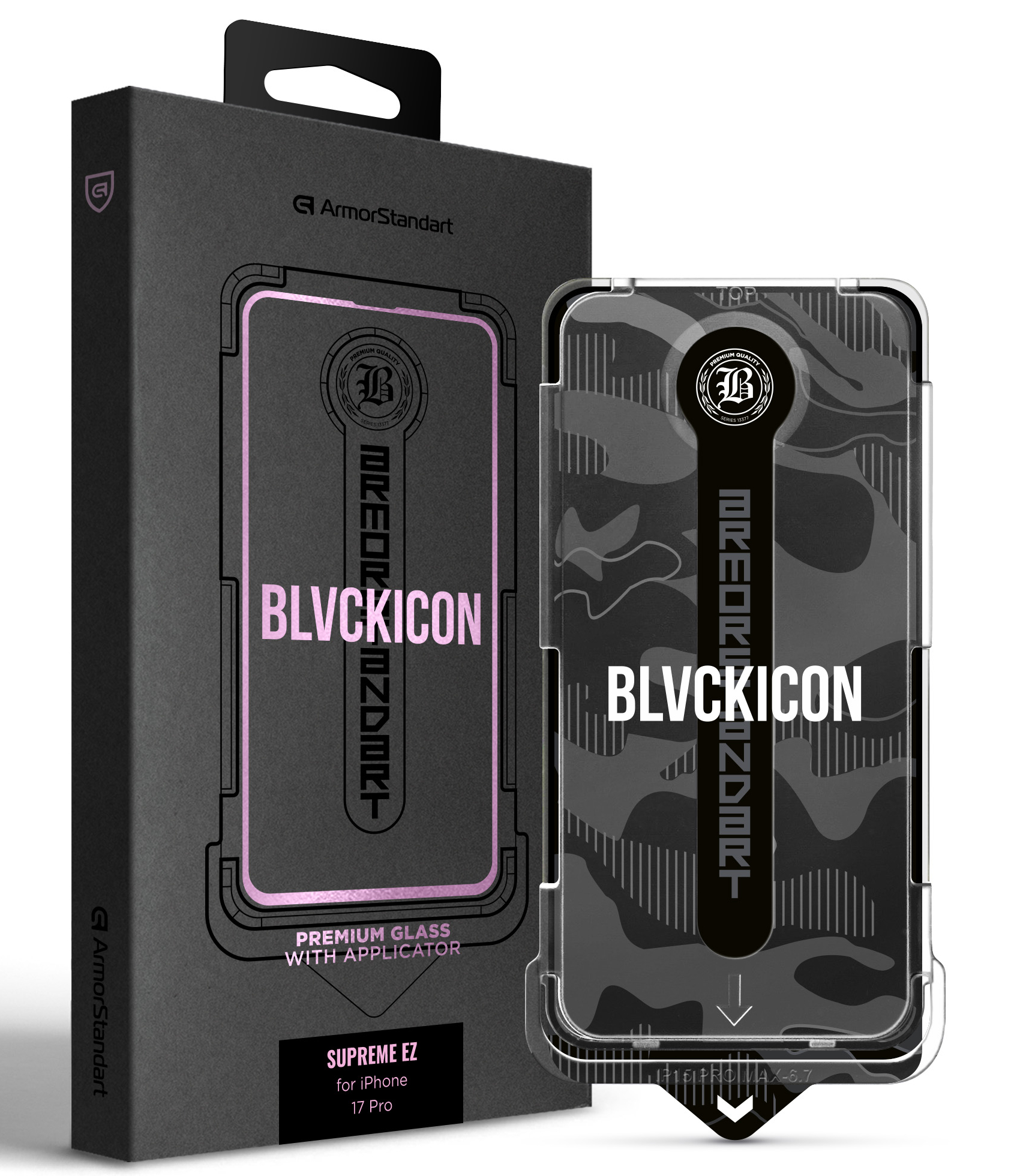 Захисне скло для смартфону Armorstandart Black Icon Supreme EZ for iPhone 17 Pro (ARM86407) - Фото 1