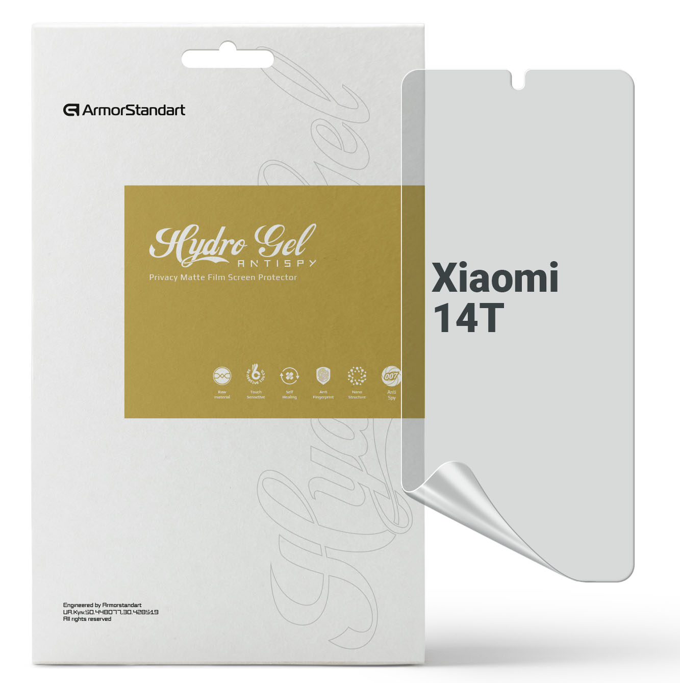 Защитная пленка для смартфона Armorstandart Anti-spy for Xiaomi 14T (ARM79312) - Фото 1
