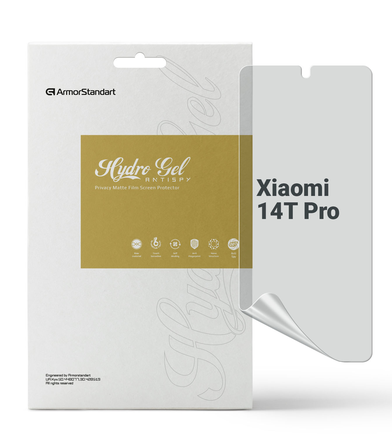 Защитная пленка для смартфона Armorstandart Anti-spy for Xiaomi 14T Pro (ARM79313) - Фото 1