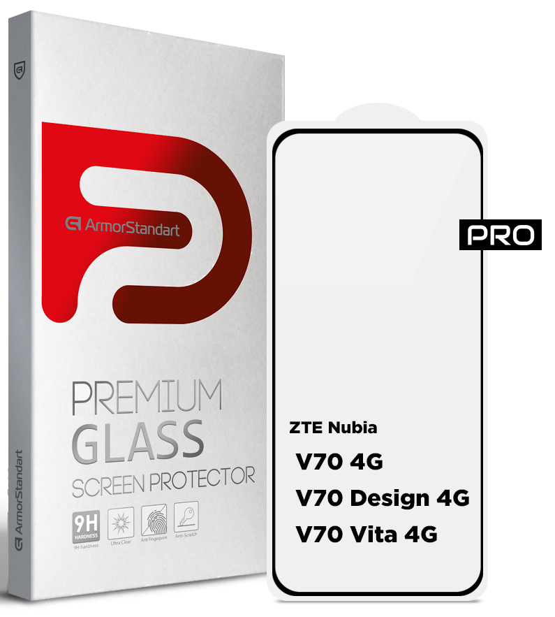 Защитное стекло для смартфона Armorstandart Pro для ZTE Nubia V70 4G / V70 Design 4G / V70 Vita 4G Black (ARM83039) - Фото 1
