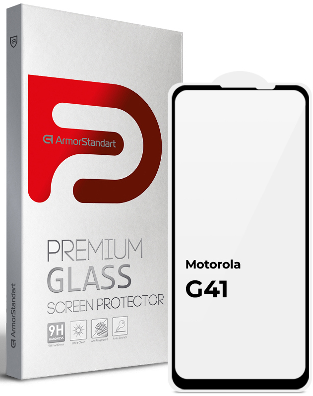 Защитное стекло для смартфона Armorstandart Full Glue for Motorola G41 Black (ARM65485) - Фото 1