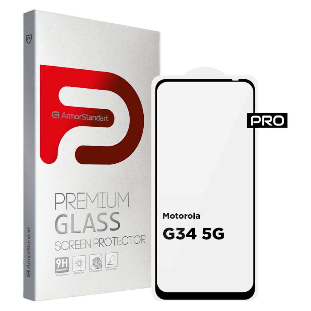 Защитное стекло для смартфона Armorstandart Pro for Motorola G34 5G Black (ARM73850) - Фото 1