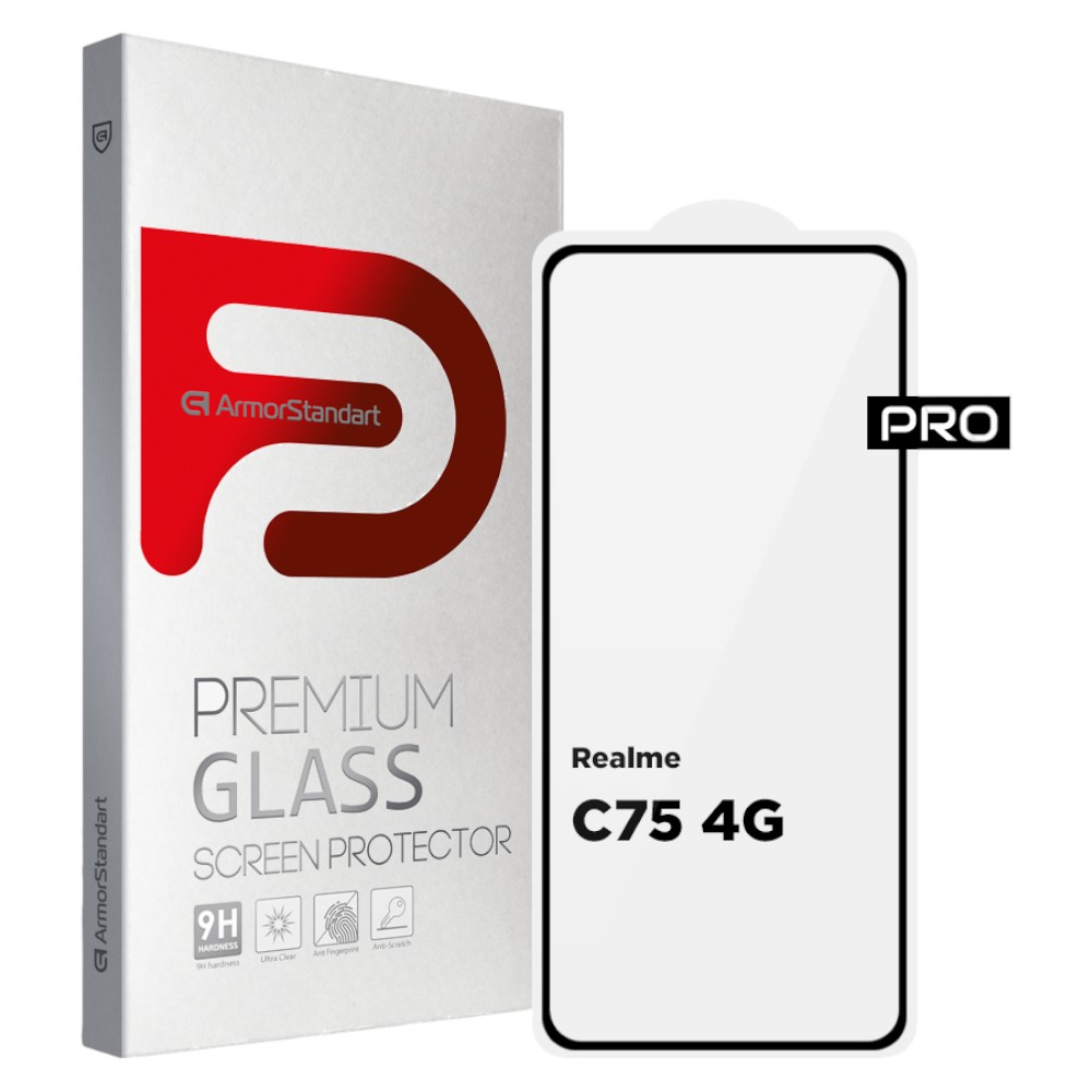 Защитное стекло для смартфона Armorstandart Pro for Realme C75 4G Black (ARM82888) - Фото 1