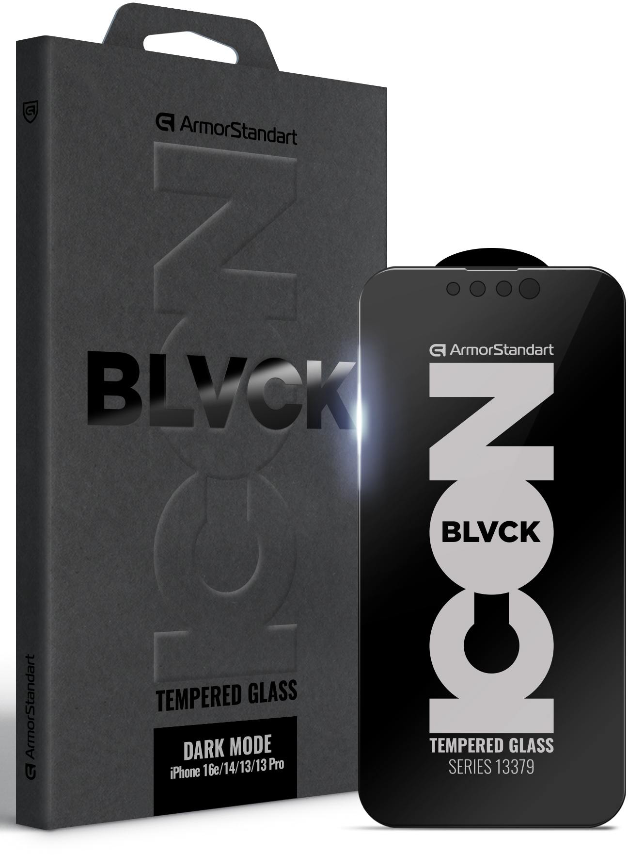 Захисне скло для смартфону Armorstandart Dark Mode BI for Apple iPhone 16e/14/13/13 Pro (ARM85814) - Фото 1
