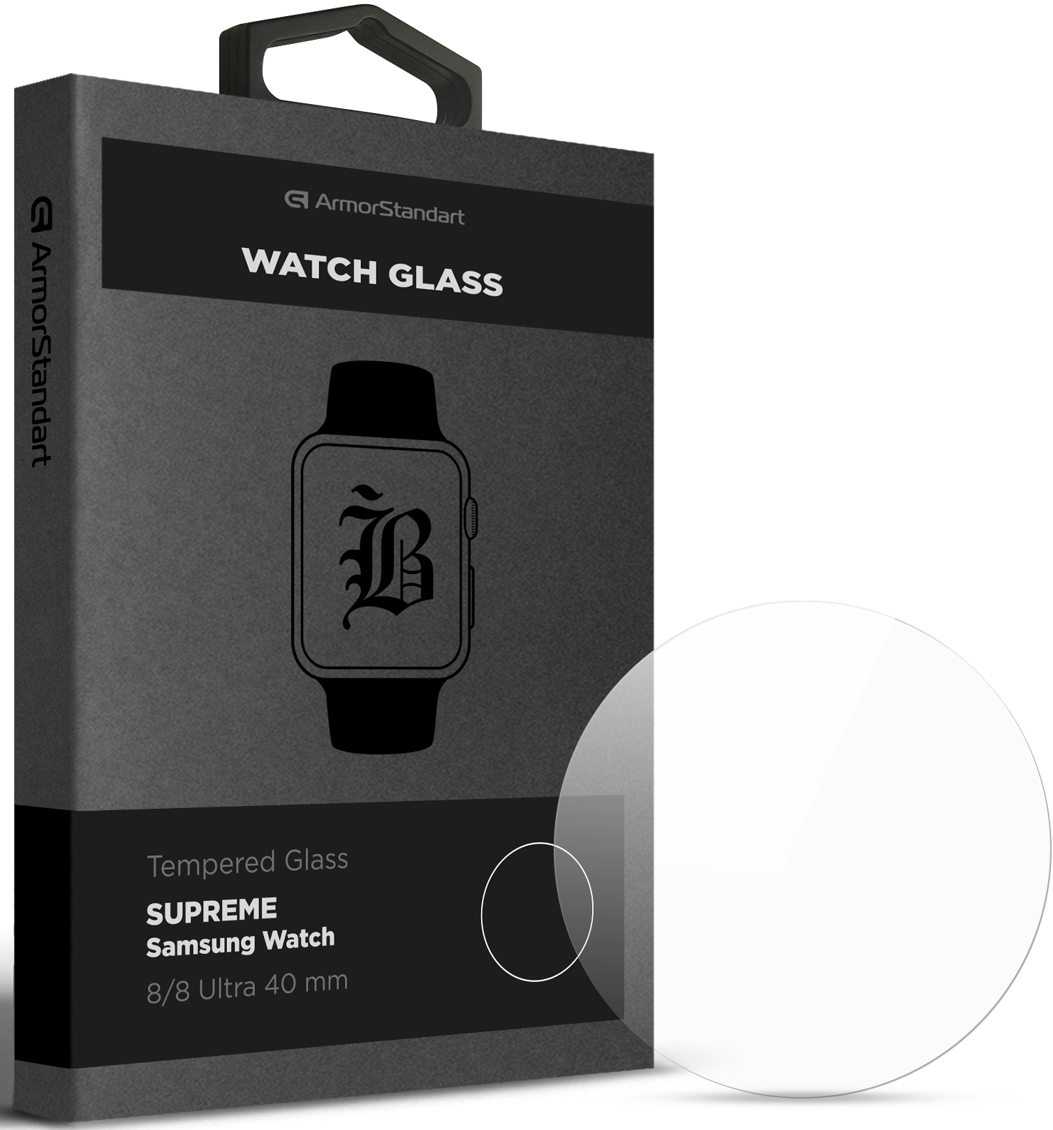 Защитное стекло для смарт-часов Armorstandart Supreme Black Icon for Samsung Watch 8/8 Ultra 40 mm (ARM88141) - Фото 1