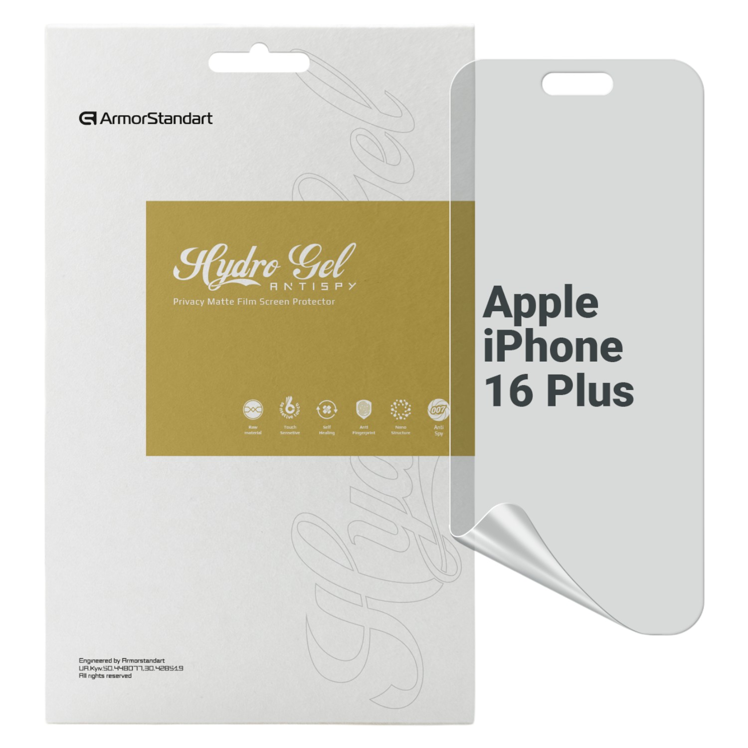 Защитная пленка для смартфона Armorstandart Anti-spy for Apple iPhone 16 Plus (ARM80746) - Фото 1