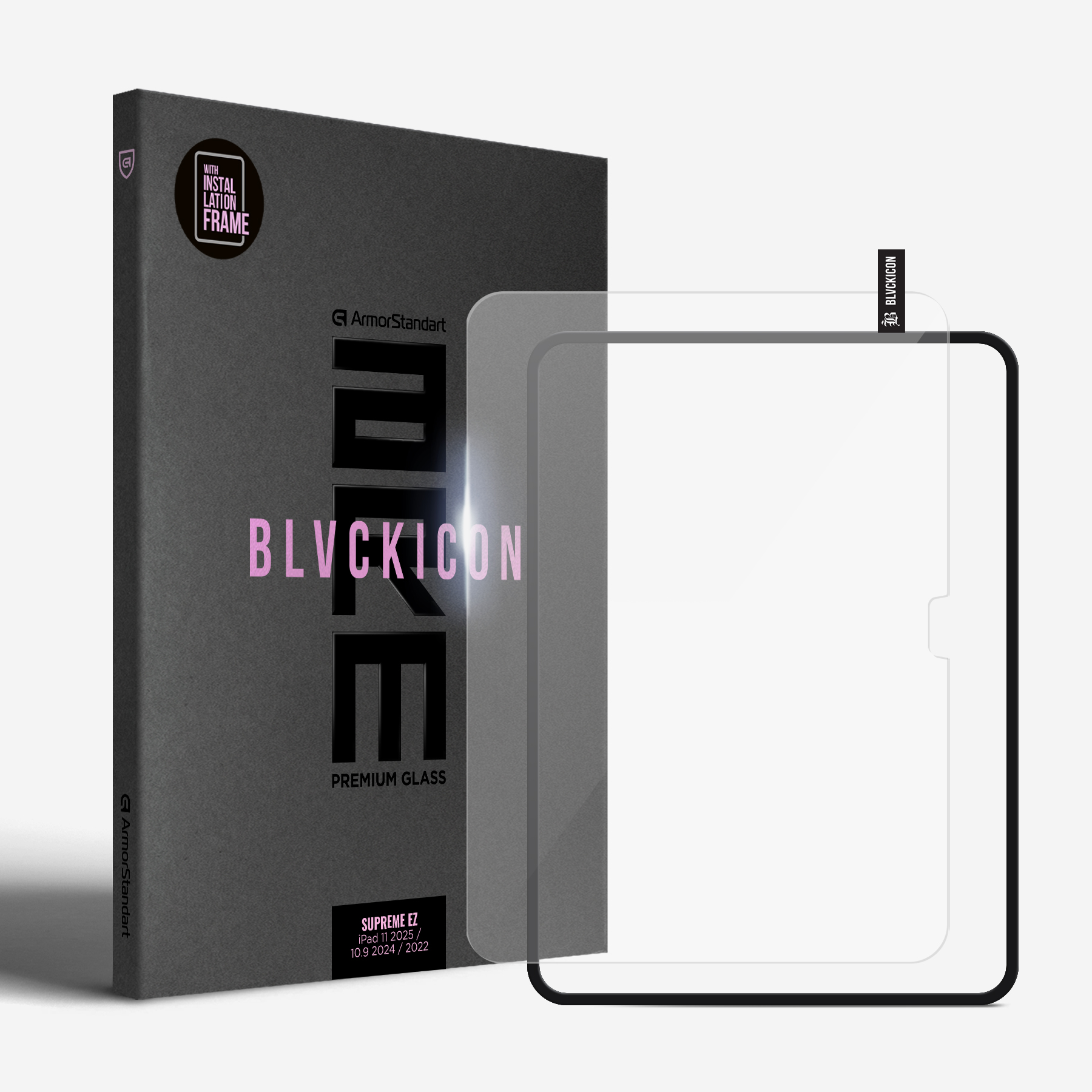 Защитное стекло для планшета ArmorStandart Supreme Black Icon for Apple iPad 11 2025 (A16) / 10.9 2024 / 2022 (ARM78104) - Фото 1