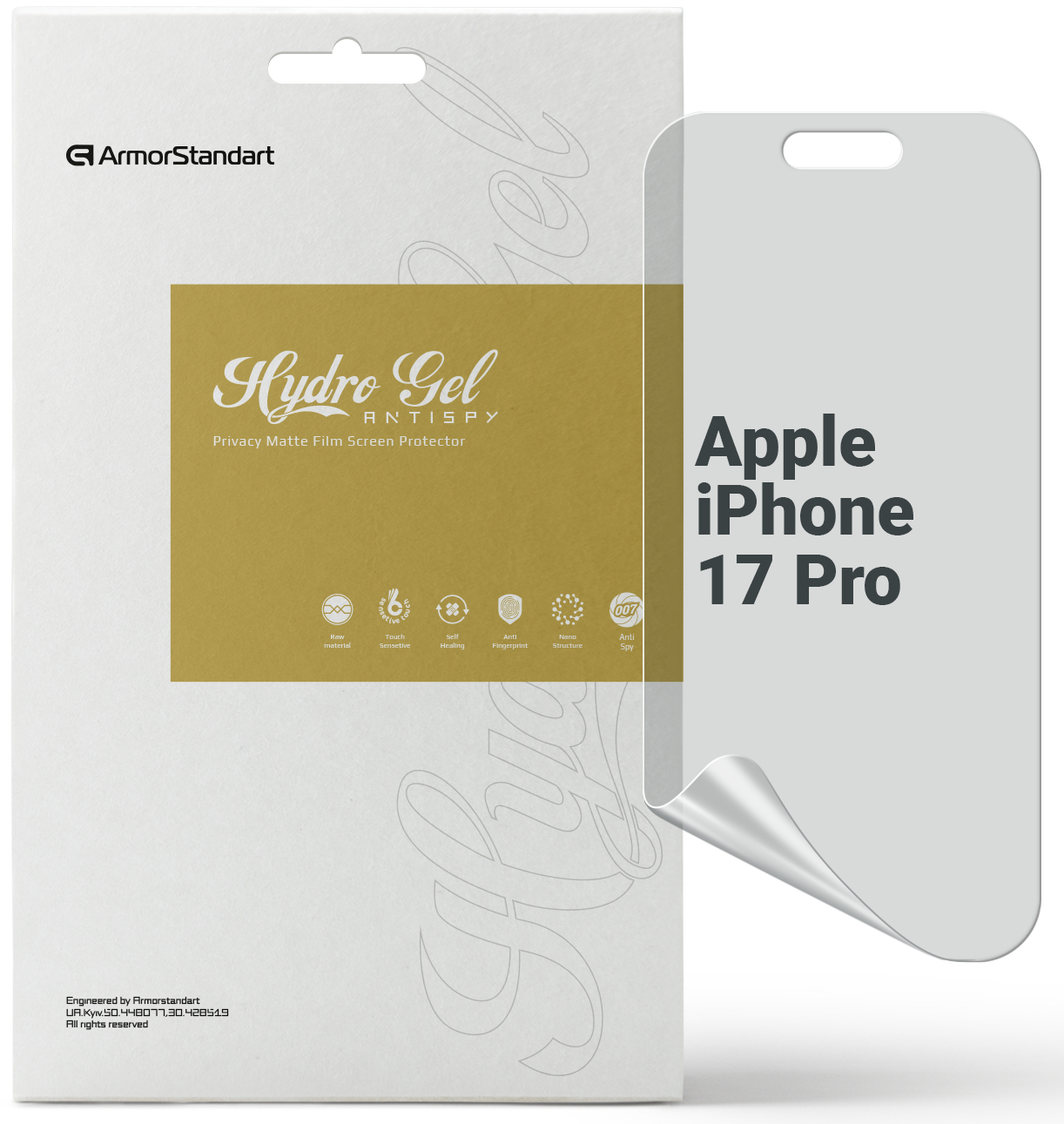 Защитная пленка для смартфона Armorstandart Anti-spy for Apple iPhone 17 Pro (ARM86180) - Фото 1