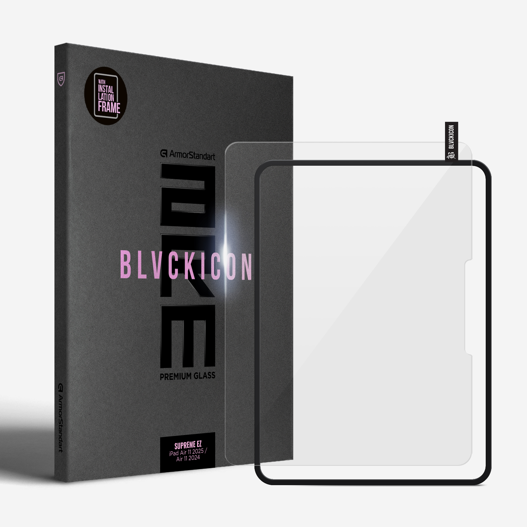 Защитное стекло для планшета ArmorStandart Supreme Black Icon for Apple iPad Air 11 2025 / Air 11 2024 (ARM78105) - Фото 1