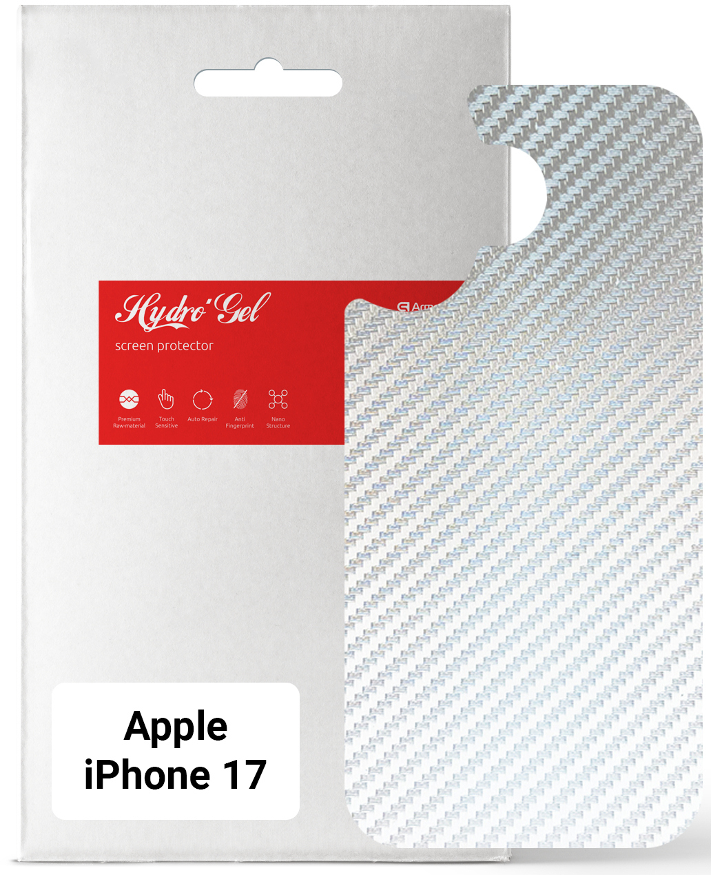 Захисна плівка для смартфону Armorstandart на задню панель for Apple iPhone 17 Carbone Silver (ARM86192) - Фото 1