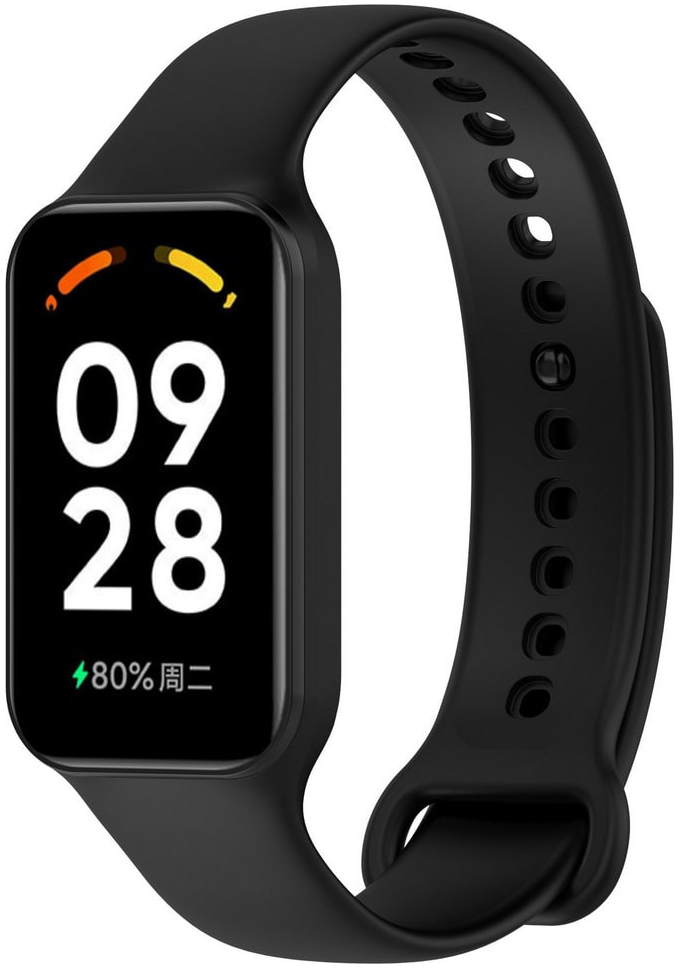 Ремешок для фитнес-браслета Armorstandart for Xiaomi Mi Band 8 Active / Redmi Smart Band 2 Black (ARM73995) - Фото 1