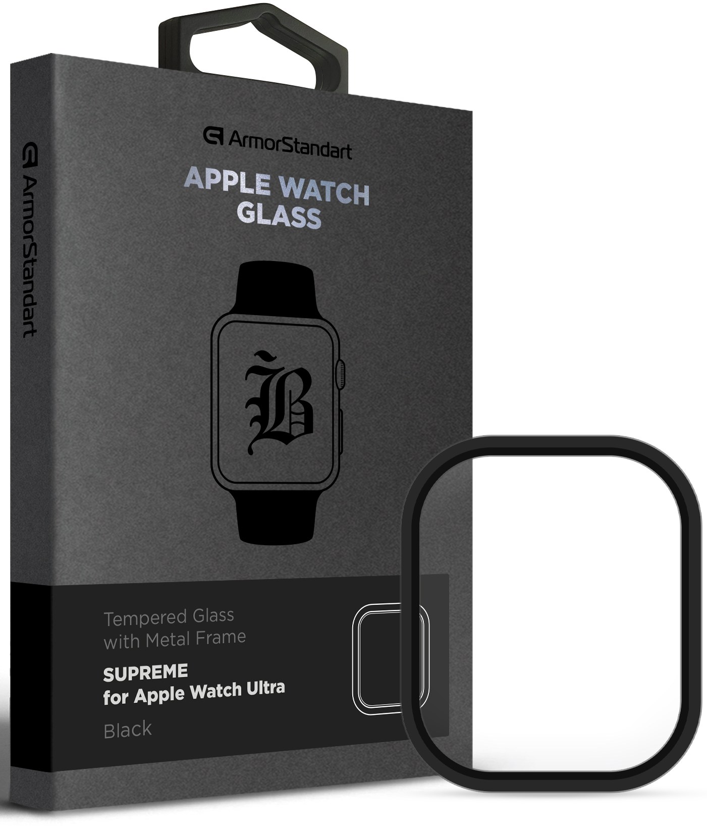 Защитное стекло для смарт-часов Armorstandart Supreme BI Metal Frame for Apple Watch Ultra 49 mm Black (ARM78299) - Фото 1