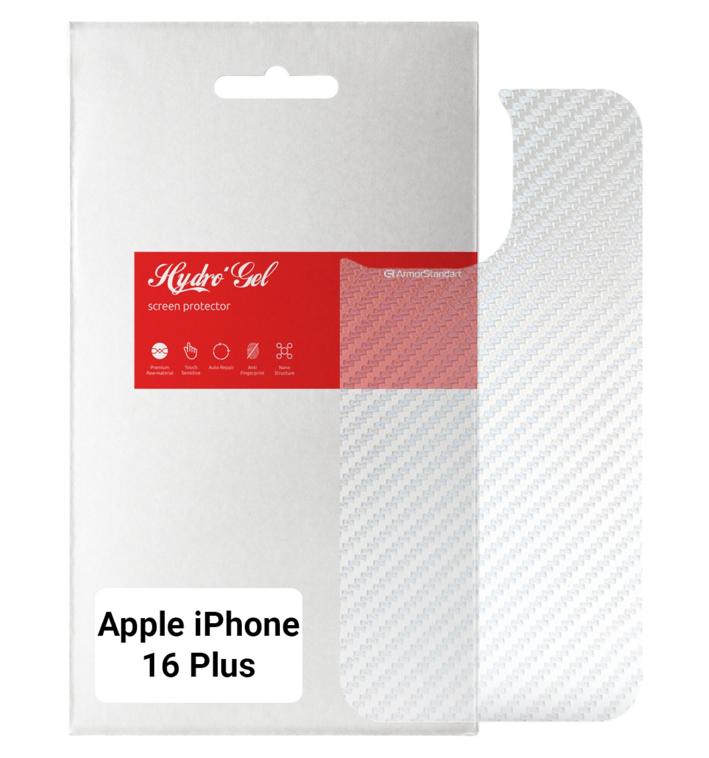 Защитная пленка для смартфона Armorstandart на заднюю панель for Apple iPhone 16 Plus Carbone Transparent (ARM79607) - Фото 1