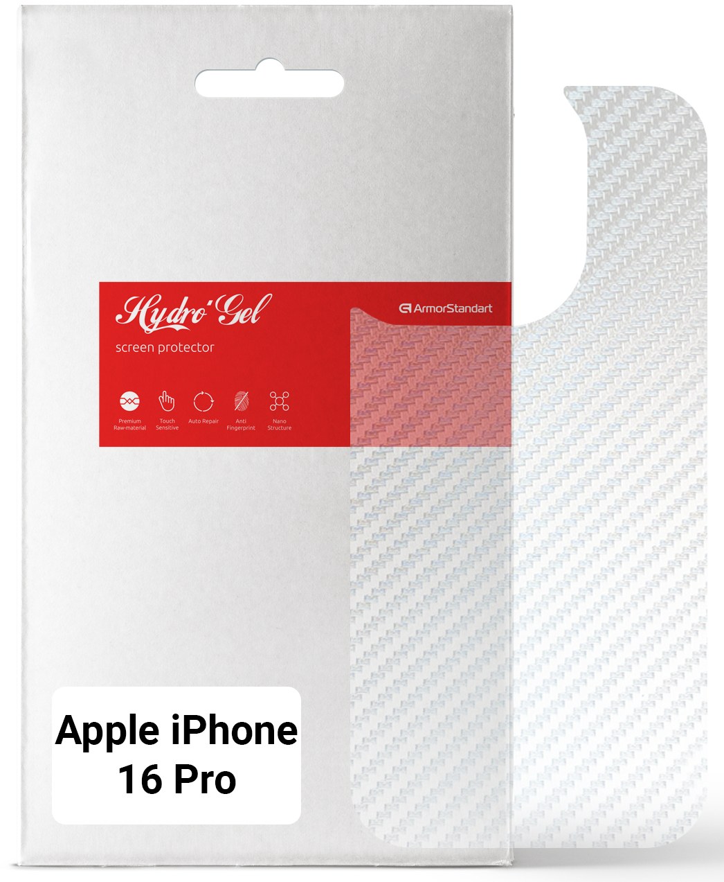 Защитная пленка для смартфона Armorstandart на заднюю панель for Apple iPhone 16 Pro Carbone Transparent (ARM79611) - Фото 1