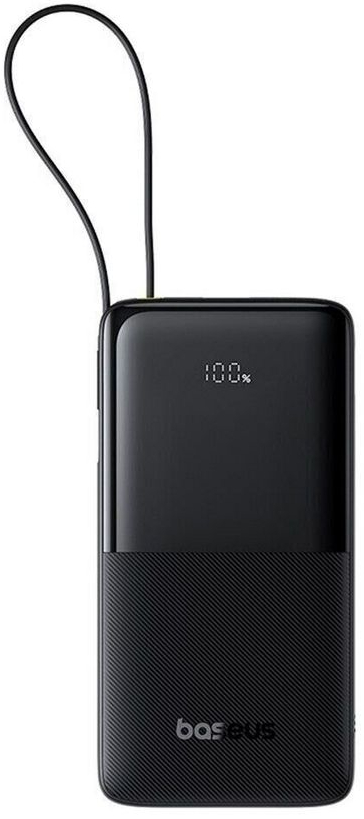 Батарея мобильная Baseus Bipow 2 Digital Display 10000mAh 20W with Built-in USB-C Black (P10077101113-00) - Фото 1