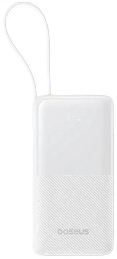 Батарея мобильная Baseus Bipow 2 Digital Display 10000 PD USB 2x USB-C 20W White (P10077101213-00) - Фото 1