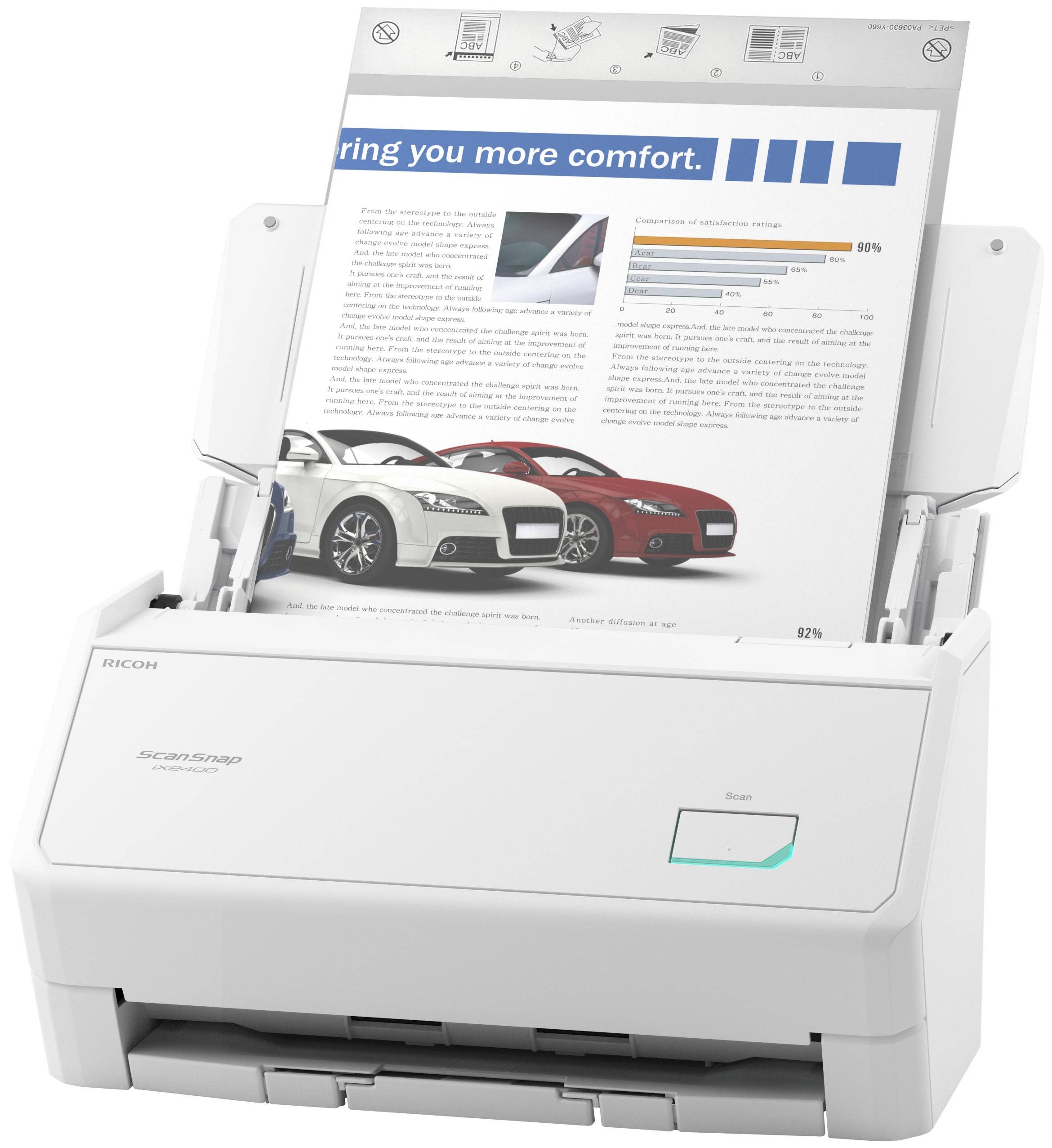 Сканер Fujitsu Ricoh ScanSnap iX2400 White (PA03870-B101)