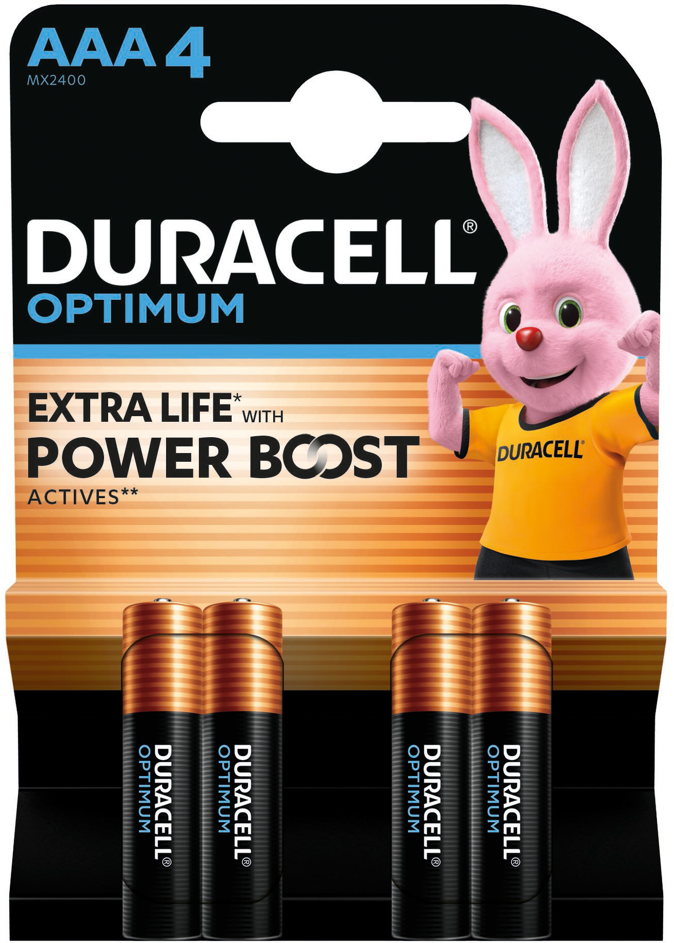 Батарейка тип AAA Duracell LR03 KPD 04*10 OPTIMUM УП. 1X4 ШТ - Фото 1