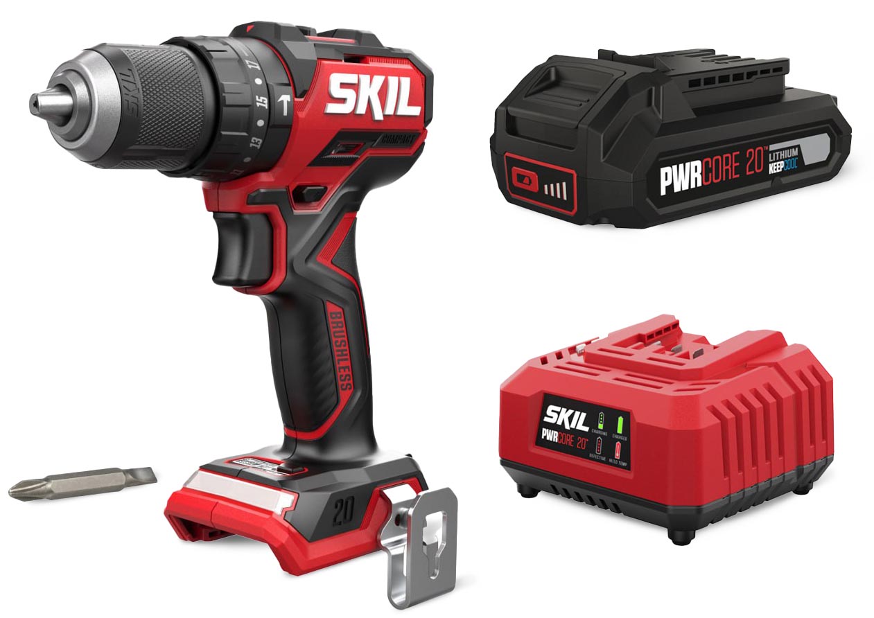 Ударная дрель Skil 3075 CA Compact 20В (CD1E3075CA+BC1E3110AA) - Фото 1