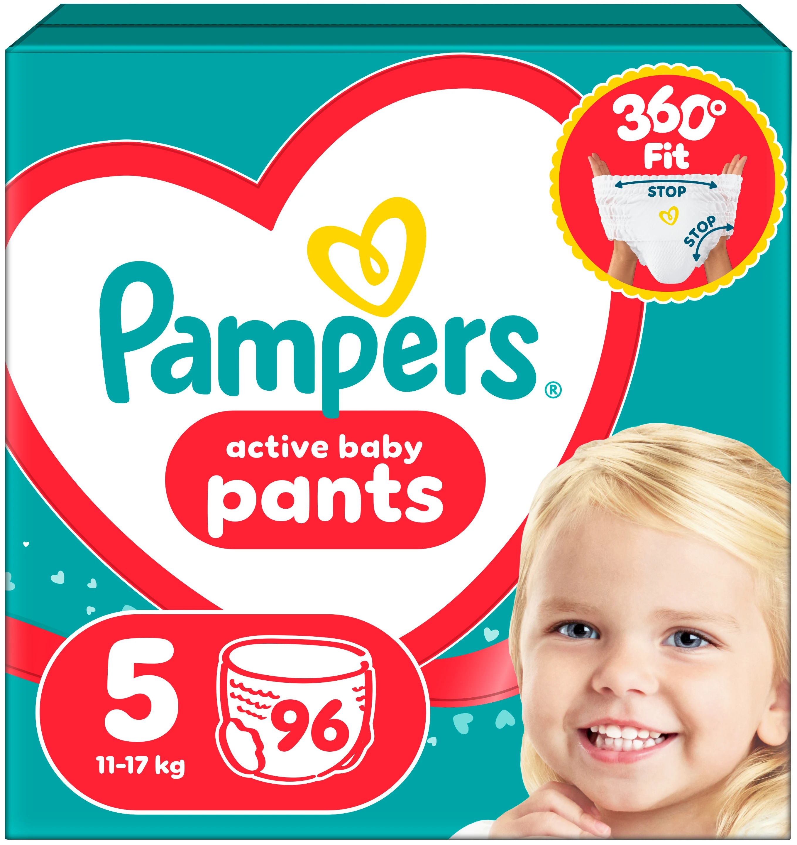 Одноразові підгузки-трусики Pampers Active Baby Розмір 5 (11-17 кг), 96 шт. (80751230)