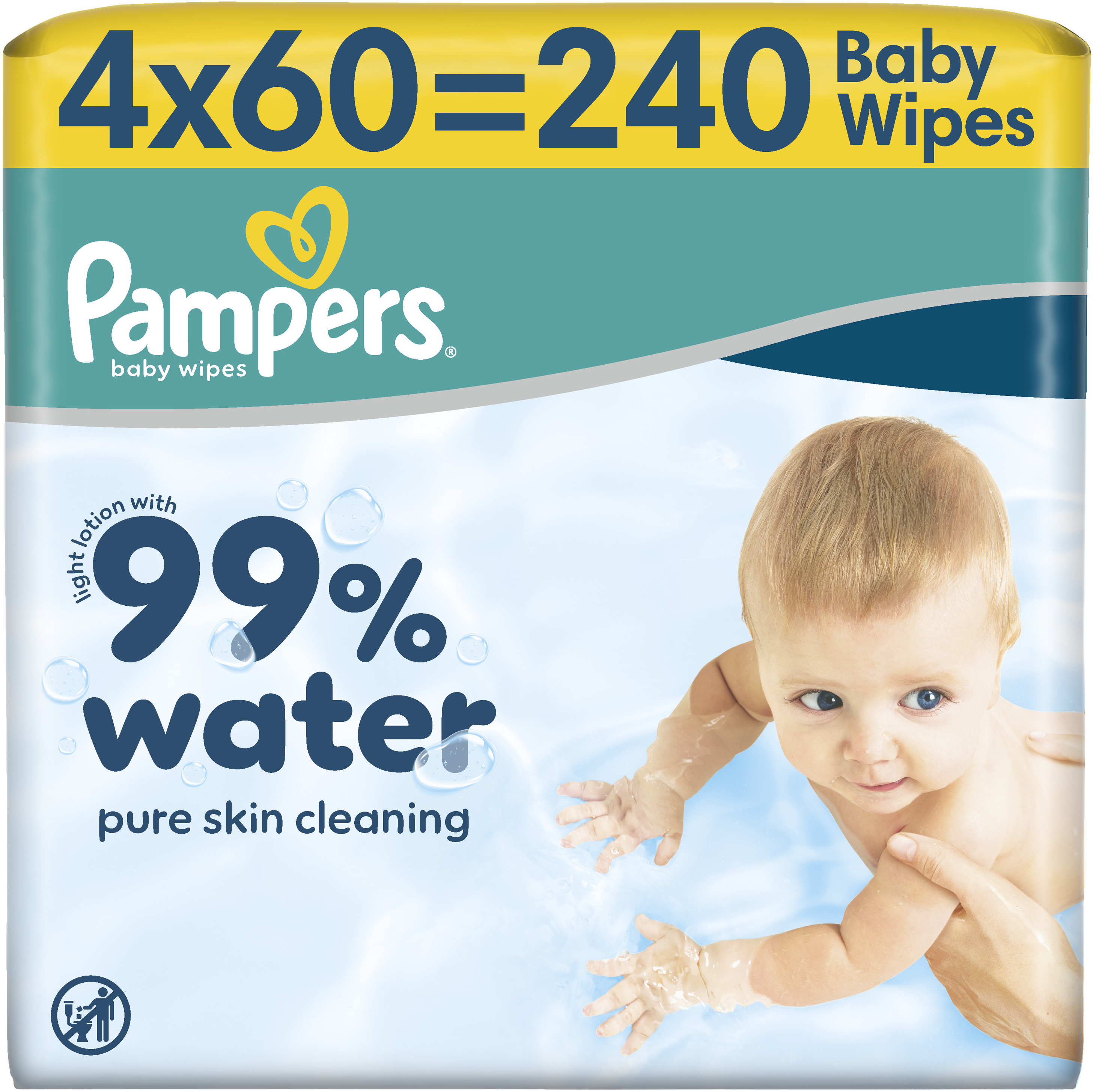 Серветки вологі для дітей Pampers 99% Water, 240 шт (80871790)