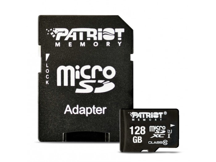 Карта памяти Patriot 128GB microSDXC C10 UHS-I LX + SD (PSF128GMCSDXC10) - Фото 1
