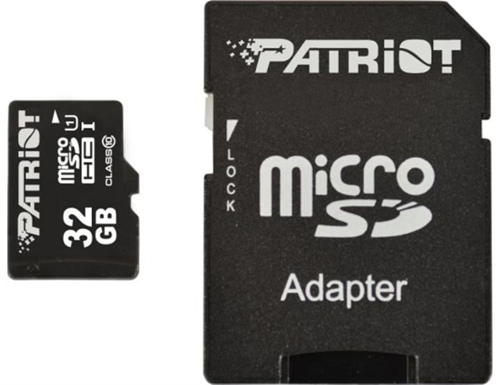 Карта памяти Patriot LX microSDHC 32GB UHS-I Class 10 + SD-adapter (PSF32GMCSDHC10) - Фото 1