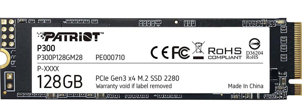 SSD-накопитель внутренний Patriot P300 128GB M.2 2280 PCIe NVMe 3.0 x4 TLC (P300P128GM28) - Фото 1
