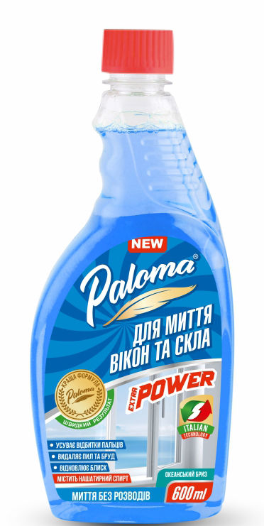 Чистящее средство для стекла Paloma 600 мл запаска (PE50953) - Фото 1