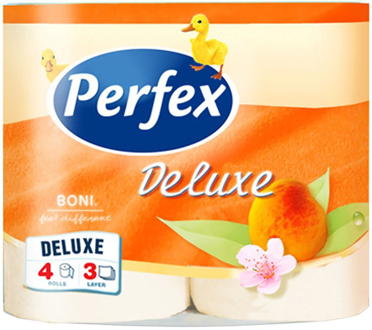 Туалетная бумага Perfex Deluxe Персик 3 слоя 4 шт. (8600101745101) - Фото 1