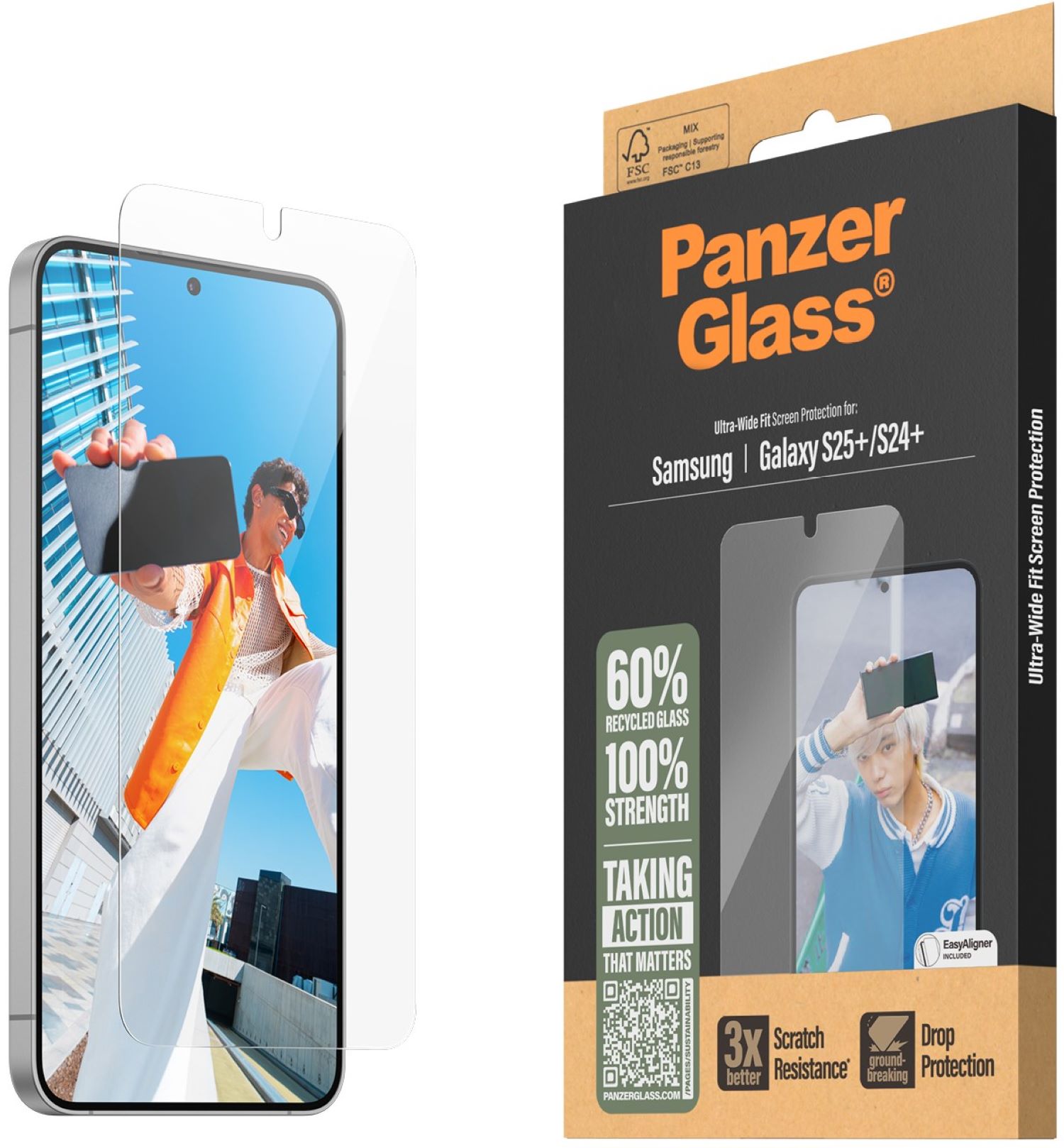 Защитное стекло для смартфона PanzerGlass Samsung Galaxy S25+ | S24+ | Ultra-Wide Fit (PG_PGRNUWFG37942) - Фото 1
