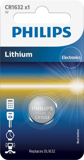 Батарейка Philips Lithium CR 1632 BLI 1 (CR1632/00B) - Фото 1
