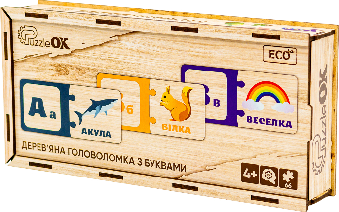 Настольная игра коннектор (3-4 года) PuzzleOk Набор "с Буквами" (Puz-22335) - Фото 1